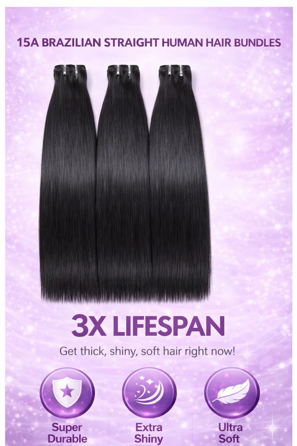 Build Your Own 3 Bundle Deal – Brazilian Straight Virgin Hair